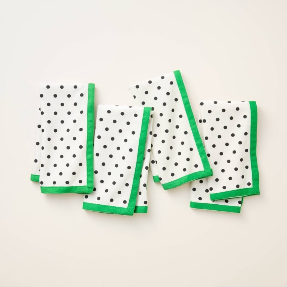kate spade x Target Polka Dot Napkins with Green Trim